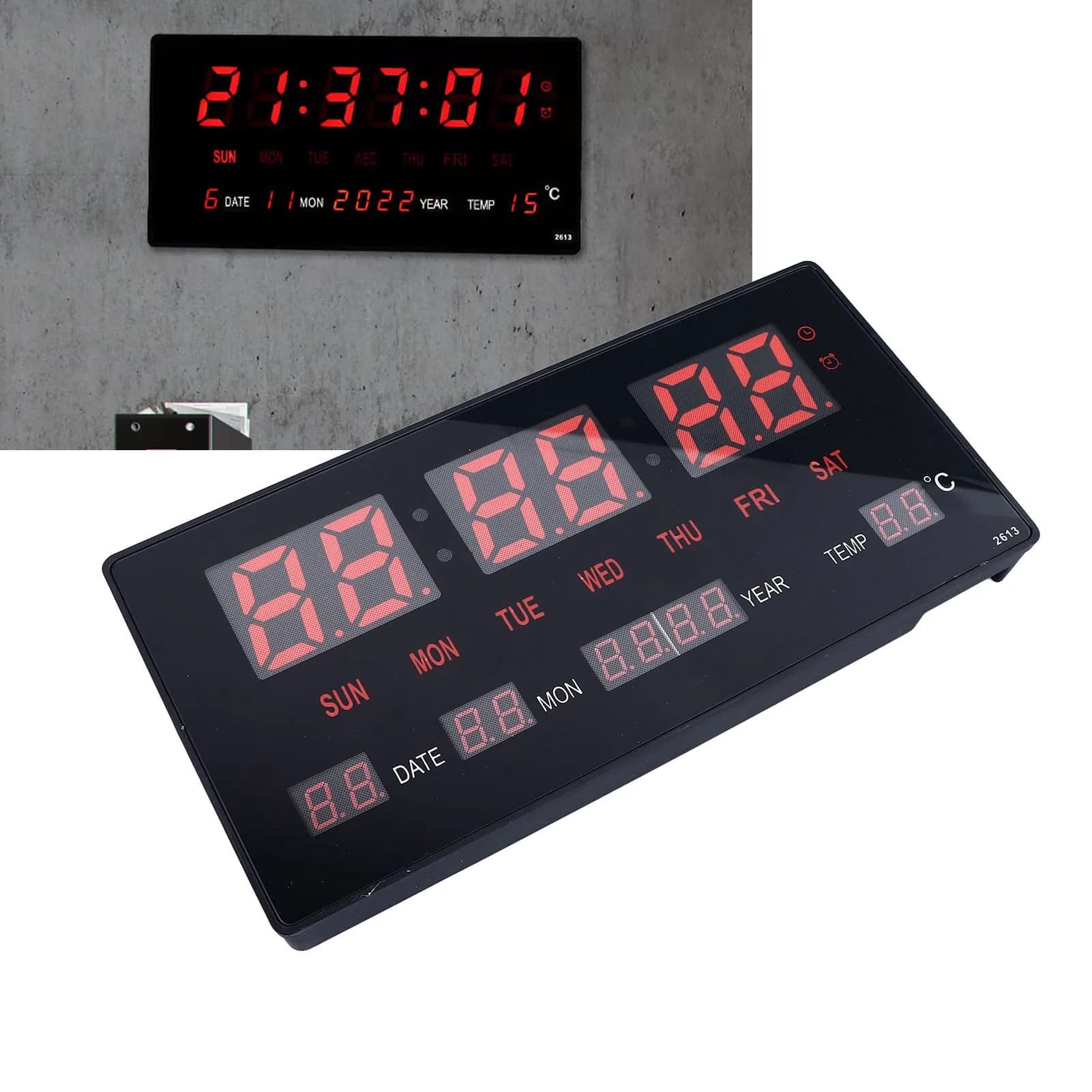 Digital LED Watch Large Digital Wall Clock Time music box Function Digital clock with backlit calendar