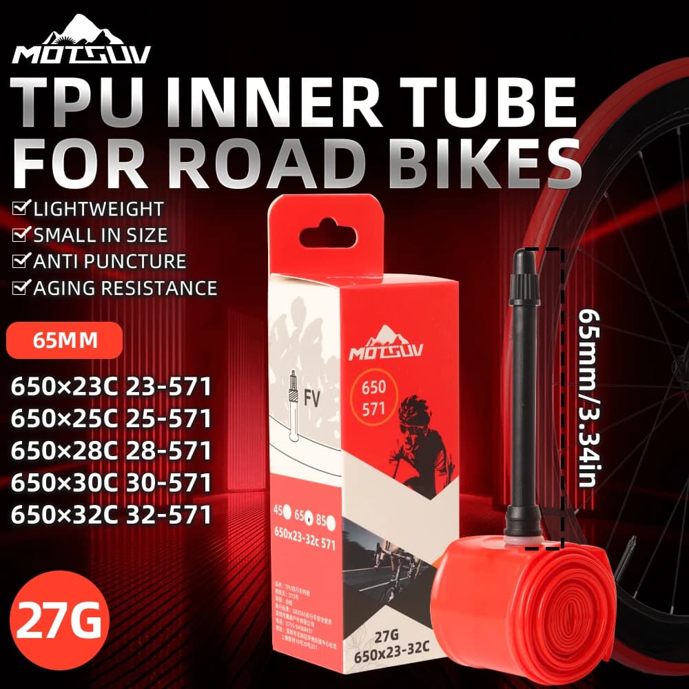 MOTSUV Ultraleggero Bicicletta Da Strada TPU Pneumatico Bici Portatile Camera D'aria 650*23-32C 571 45/65/80mm Valvola Leggero Accessori Per Il Ciclismo