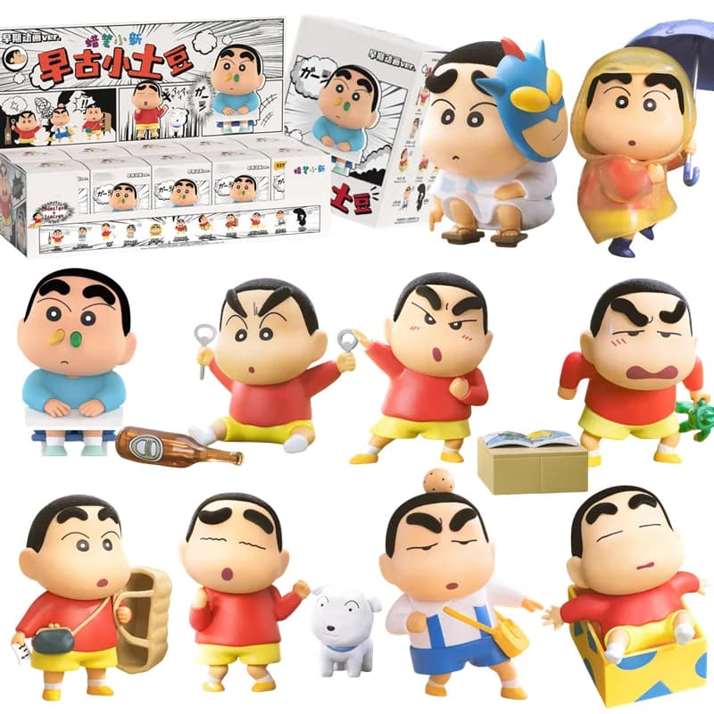 Crayon Shin Chans Shinnosuke Nohara ShinEarly Serie di patate antiche Cieche Action Figure Ornamenti per il desktop Giocattoli per bambole Regali