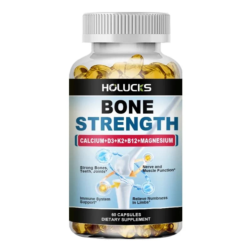 Supplement capsules for bone strength with calcium, magnesium, vitamin D3 K2 Zinco and B12, bone and muscle support - High absorption