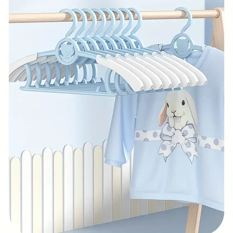 5Pcs Baby Clothes Hanger Anti Slip Plastic Children Clothes Hanger Metal Baby Clothes Hanger Children Coat Home Accessories