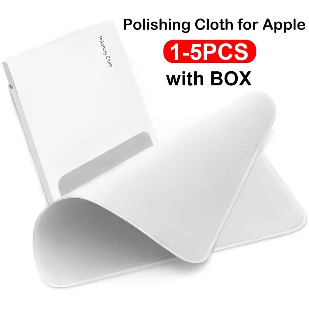 1-5Pcs Polishing Cloth with Box for Apple Iphone Nano-Texture Screen Cleaning Cloth for IPad Mac Pro Lens Camera Display Cleaner