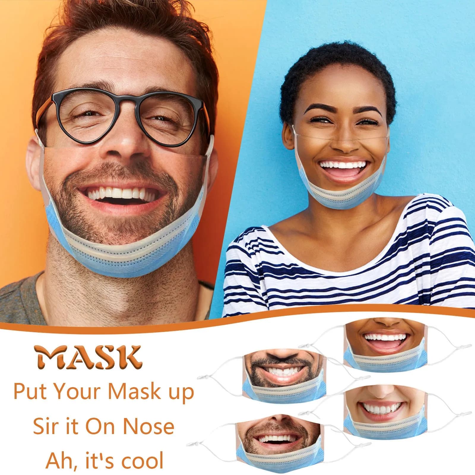 Maschera per la bocca divertente per adulti Maschere per il viso in stoffa divertenti Mascarillas Accessori cosplay Maschera di protezione antipolvere riutilizzabile lavabile