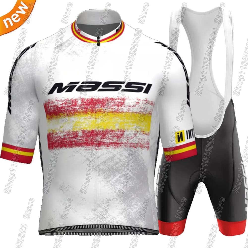 Completo da Ciclismo Massi Spagna 2026 - Maglia e Salopette da Uomo per Bici da Strada e MTB
