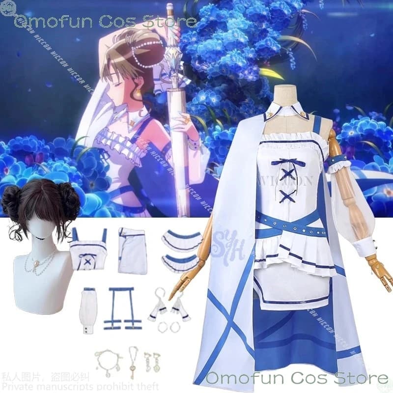 s,3'g\7;Anime Maebashi Witches Cosplay Mai Kamiizumi Costume Magical Girl Idol Uniform Blue Dress Kawaii Lolita Cute Lo4;b,7\k/8