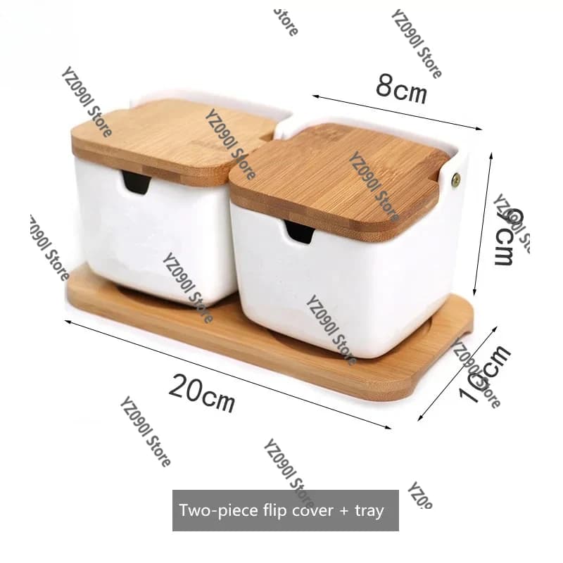 Set di barattoli in ceramica per condimenti, contenitore per sale, zucchero e spezie per la cucina domestica