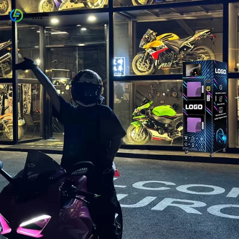 FL Helmet Cleaning Machine Dual Compartment for Motorcycle Scooter Bike Smart Automatic Vending Equipment