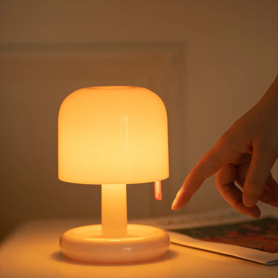 Lampada Tramonto Mini Touch, Luce Notturna USB-C Ricaricabile Dimmerabile, Lampada da Scrivania Calda Portatile, Luce d'Atmosfera per Camera da Letto