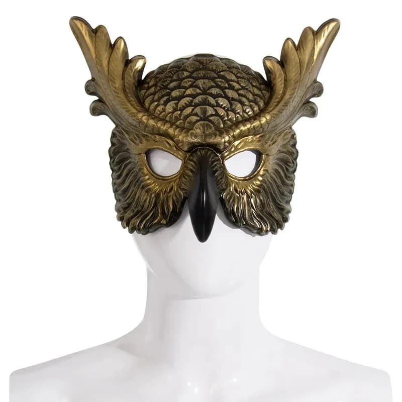 Maschere realistiche per testa di animale a pieno facciale in PP gufo per uccello in maschera Spaventoso costume di Halloween Puntelli Festa di ballo Maschera di Mardi Gras kn.7