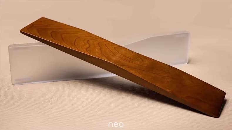 Poggiapolsi Neo Ergo Poggiapolsi in legno acrilico personalizzato per tastiera meccanica Ergo Alice Palm in legno antistress Accessori per giocatori da ufficio