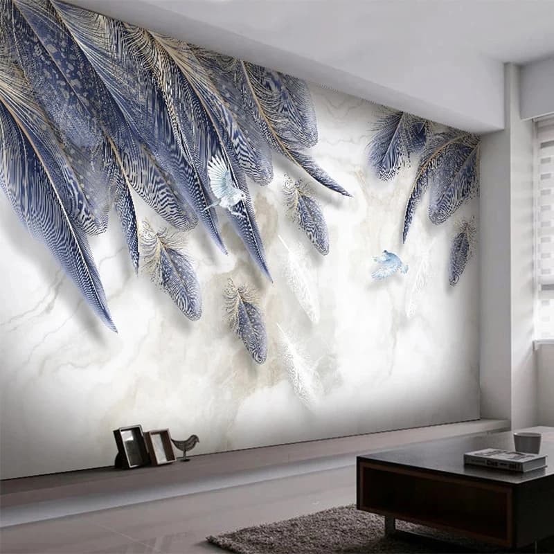 Customized Photo Wallpaper 3D Feather Marble Mural Creative Art Decor Living room TV background wall bedroom restaurant Hotel 8d