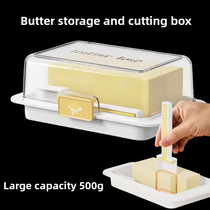 Container for butter and cheese with compartments, for refrigerator, in Nordic style, in ABS, for the preservation of freshness