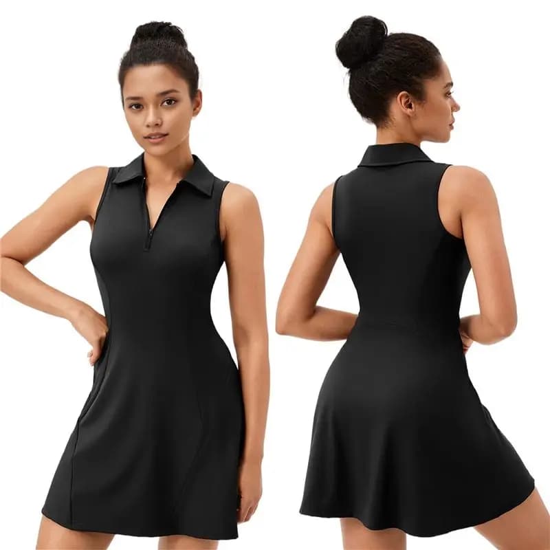 Golf Dress For Women Tennis Dresses With Shorts Pockets Sleeveless Sport Active Workout Athletic Dress-A74P