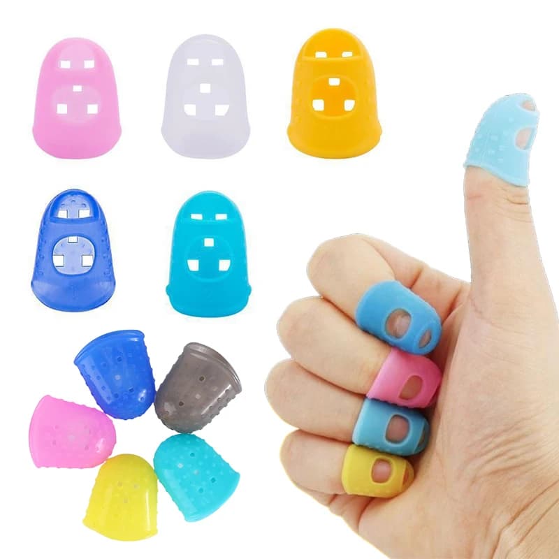 5 pz/lotto ditali multifunzionali in silicone scavati traspiranti protettivi per le dita accessori per cucire artigianali fai da te