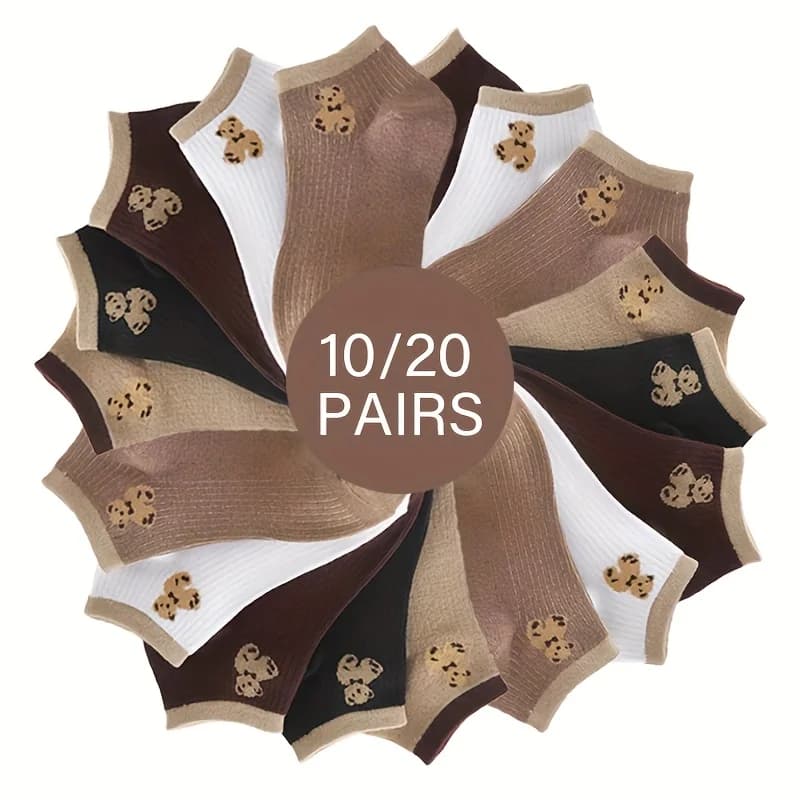 Short socks of 20 pairs of mixed colors: JM collection with seasonal comfort and versatile style