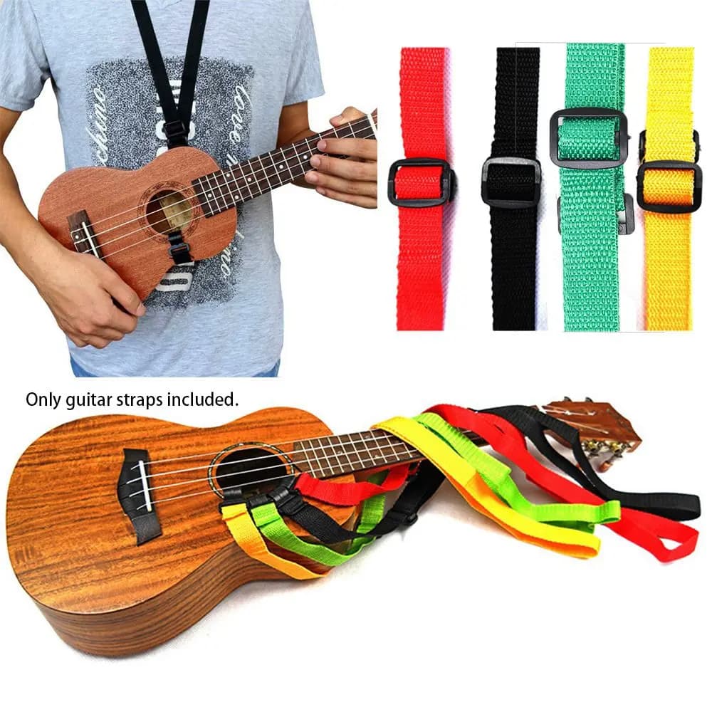 Tracolla a 4 colori con gancio, cintura regolabile da appendere al collo, tracolle per strumenti musicali, accessori per chitarra, tracolla per ukulele