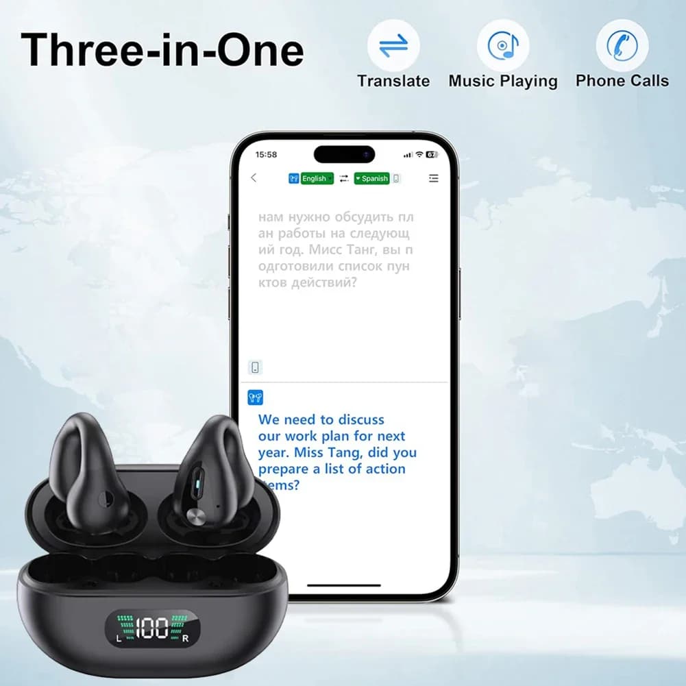YYK-Q80 Language translation Auxiliary AI Intelligent 144 languages Auxiliary BT Wireless with Noise Cancellation Auxiliary for Instant Translator