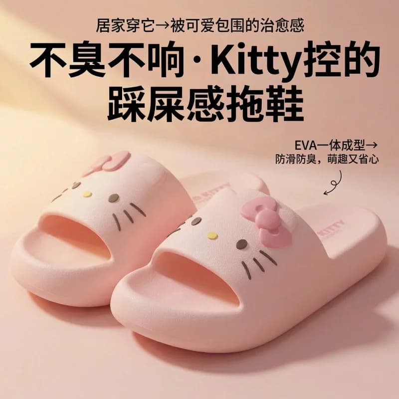 Ciabatte Estive da Donna Hello Kitty: Antiscivolo, Resistenti agli Odori, con Suola Spessa, Morbide e Confortevoli per Uso Domestico e Interno