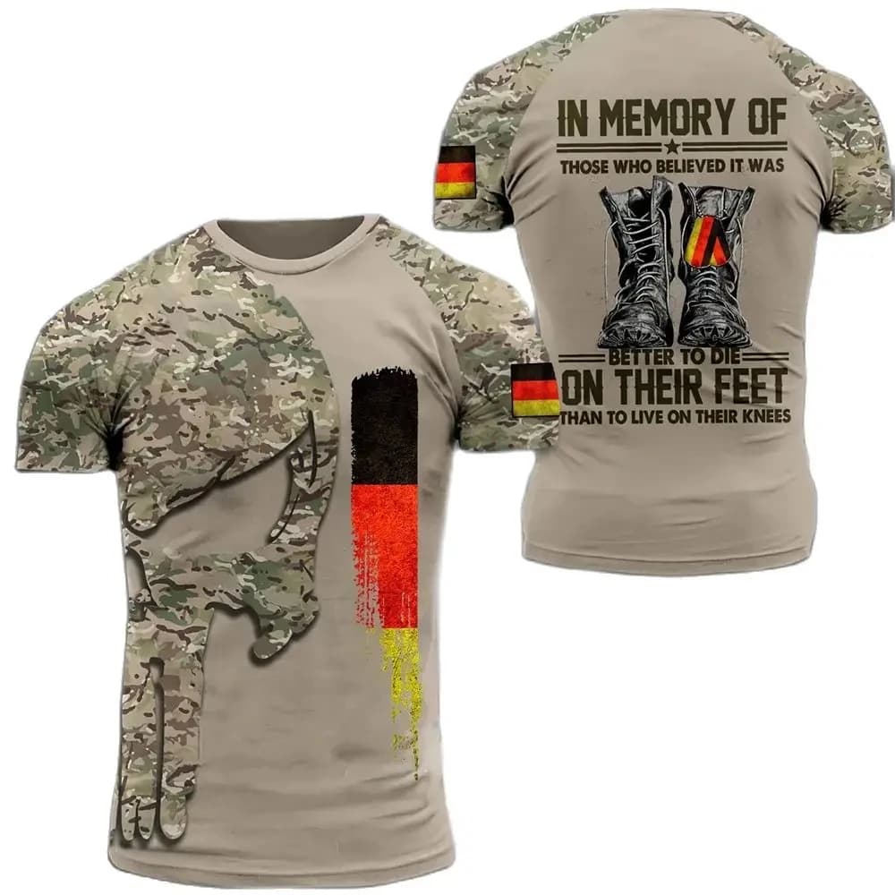 Maglietta grafica mimetica militare tedesca per abbigliamento uomo maglietta mimetica veterano dell'esercito tedesco T-Shirt da combattimento soldato foresta