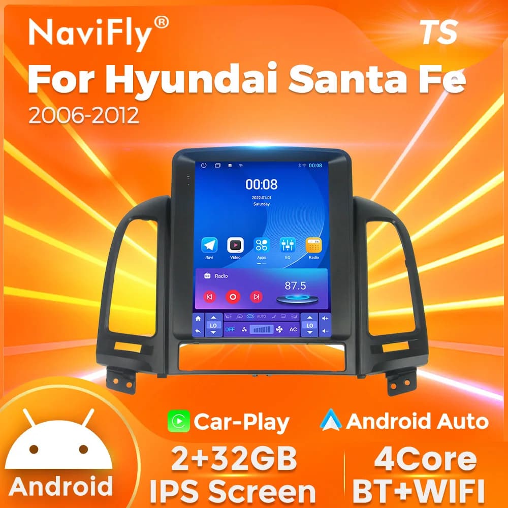 NaviFly 9.7 pollici per Hyundai Santa Fe 2006-2012 Autoradio Audio Navigazione GPS Schermo multimediale Android AUTO 5G WIFI tutto in uno