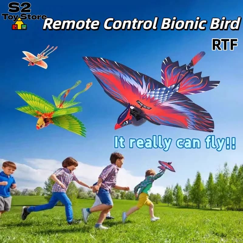 Giocattolo Uccello Volante Bionico RC - Ornitoptero con Ali Pieghevoli Telecomandato 2.4G per Bambini, Regalo Creativo Ricaricabile USB