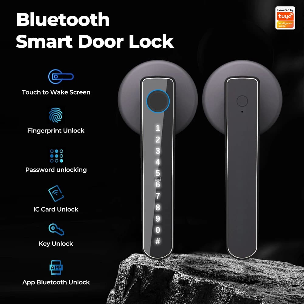 WIFI Smart Door Lock Impronta digitale Bluetooth Serratura elettronica digitale esterna Password/Chiave/Scheda IC/Smart Life Tuya Sblocco remoto
