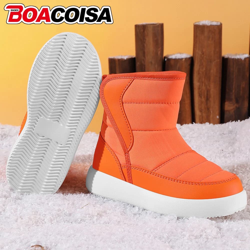 Winter Warm Kids Snow Boots Anti-slip plush shoes Casual waterproof thickened for kids outdoor sneakers in cotton for boys