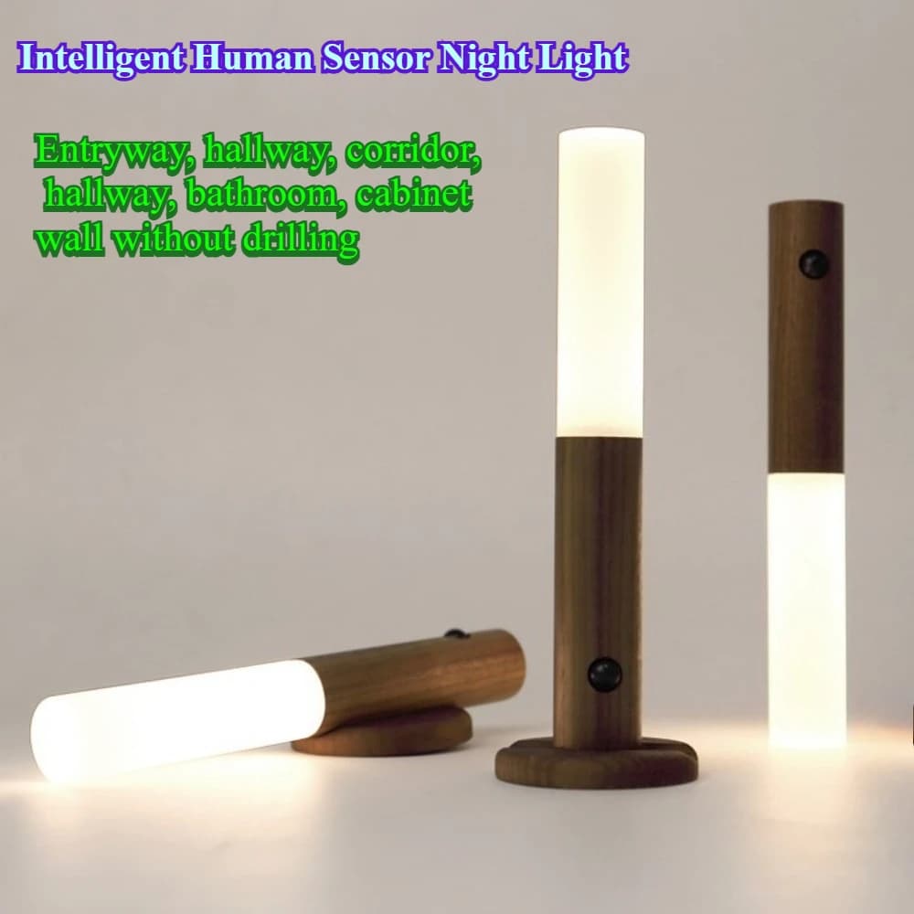 Lampade di illuminazione con sensore di movimento a luce led Arredamento della stanza per la casa Lampada ricaricabile Decorazione della camera da letto Luci decorative Comodino Umore