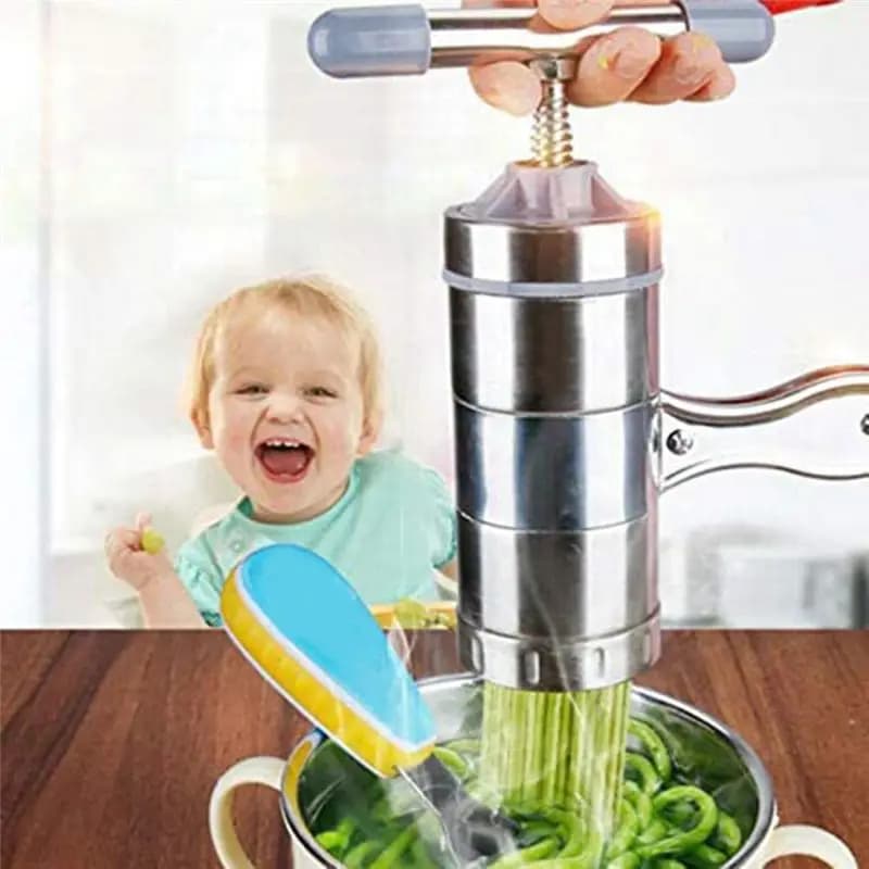 Macchina per Fare la Pasta A84G, Pressa Manuale per Noodles in Acciaio Inox, Stampo per Pasta