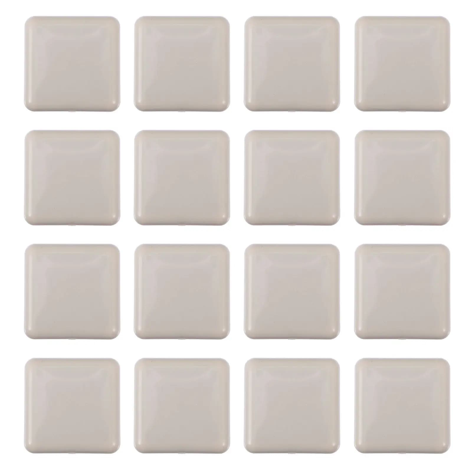 16Pcs Furniture Glide Pads Square Non-Skid Floor Protectors for Table Chair Legs Self-Adhesive Furniture Leg Bottom Mat 35Mm