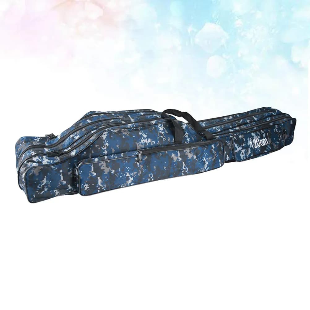 Fishing bag in Double Sided Canvas with 3 Main Parts, Fishing Dog Travel Case, Mimetic Exterior Equipment