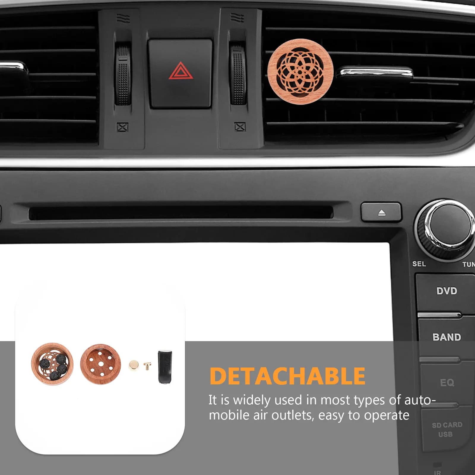 Fragrant Wood Diffuser Car Air Freshener Aromatherapy Vent Clips Essential Oil Retro Style Durable Practical Wide Usage Car