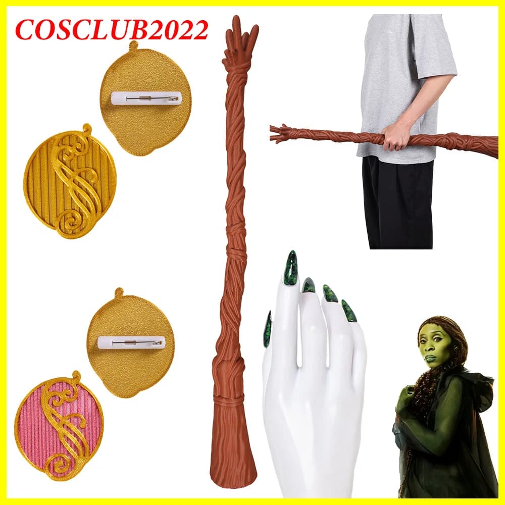 Wicked Elphaba Glinda Cosplay Bacchetta Distinctive Gorgeous Nail Art Film Role Game Costume Accessories Halloween Puntelli Dresses