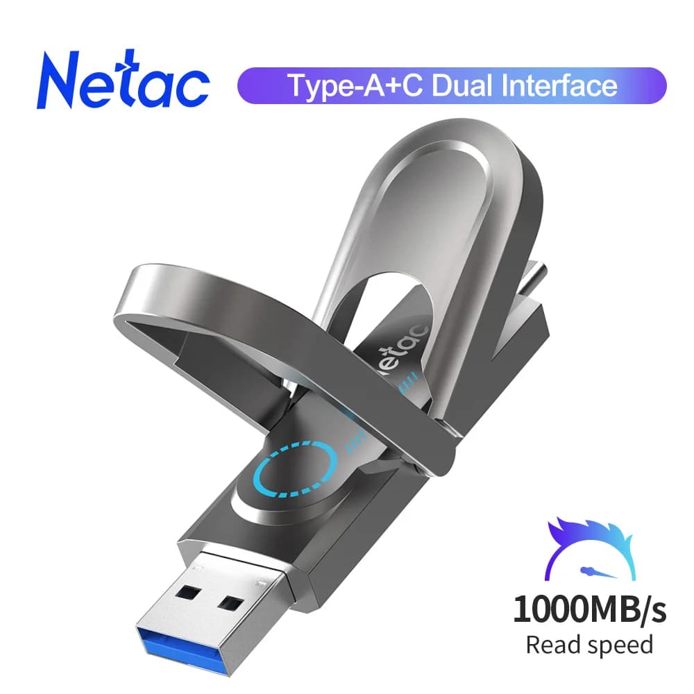Netac USB Solid Pen Drive 256 GB 512 GB 1 TB USB 3.2 Gen2 Flash Drive US9 Pendrive Tipo C Tipo A USB Flash Drive Spedizione gratuita