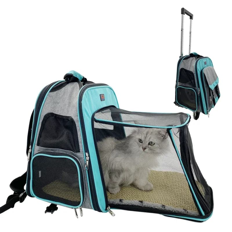 Trasportino per Cani e Gatti Approvato dalle Compagnie Aeree con Ruote e Manico Telescopico per Viaggi