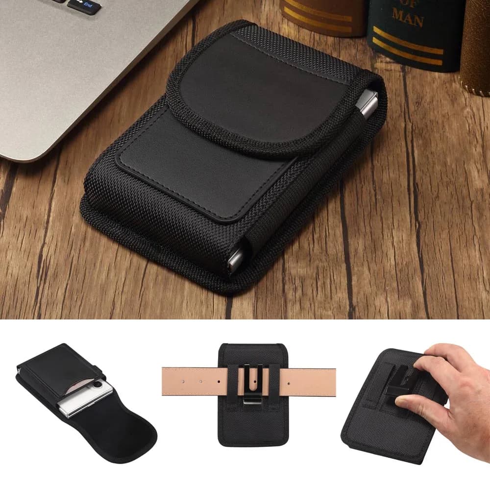 Phone Pouch For Samsung Galaxy Z Fold8 Case Belt Phone Bag For Samsung Z Fold 8 Protector Oxford Cloth & PU Leather Pocket