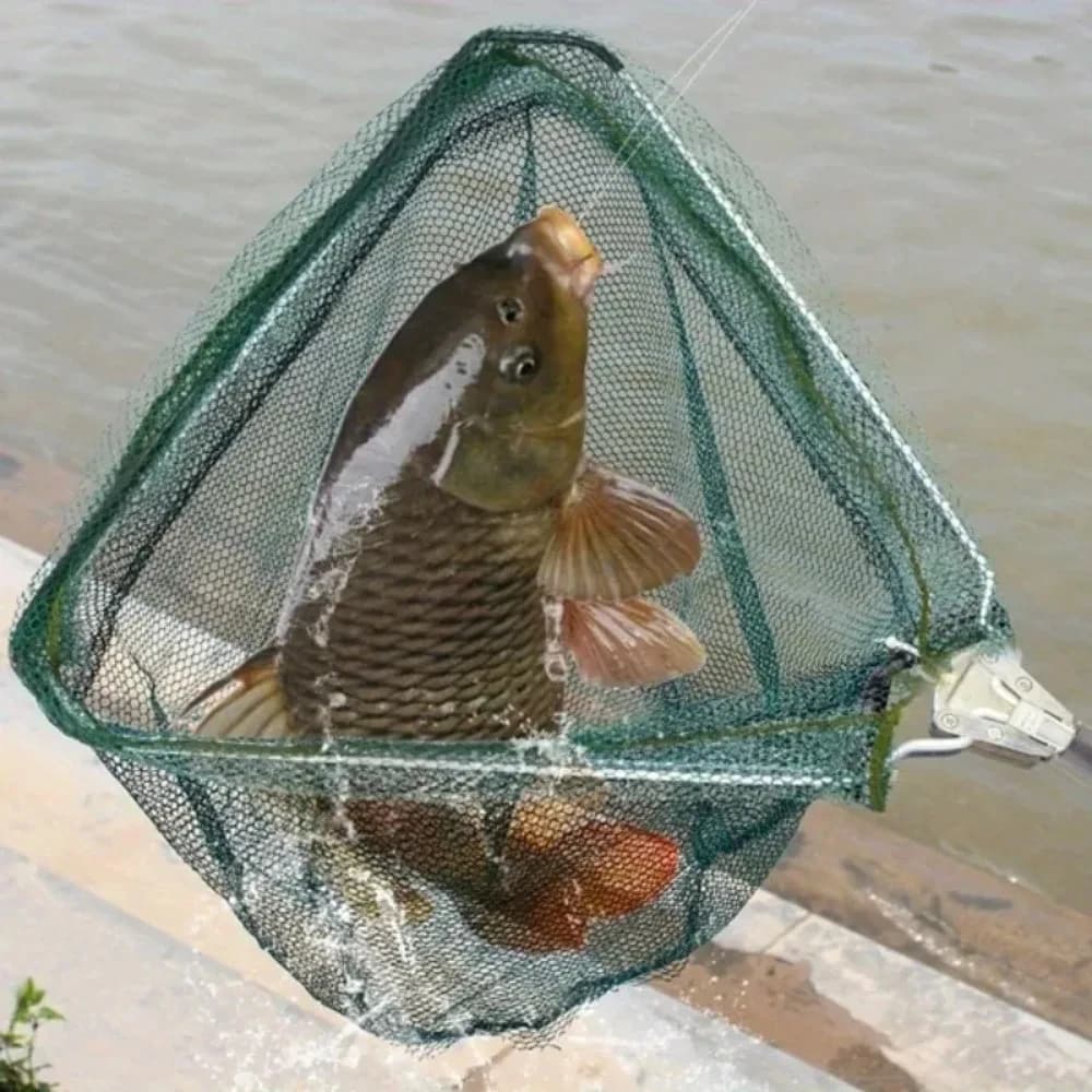 1 Rete da pesca pieghevole ultraleggera - Manico telescopico in lega di alluminio resistente - Ideale per qualsiasi avventura di pesca - Essenziale