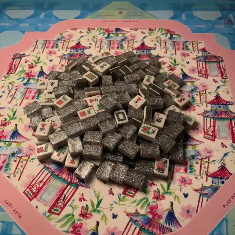 Hot-Selling Stock 2-Layer Acrylic American Mahjong Tiles, Modern Luxury, Fine Engraving, Black Crystal 30mm, 160 Crystal Tiles