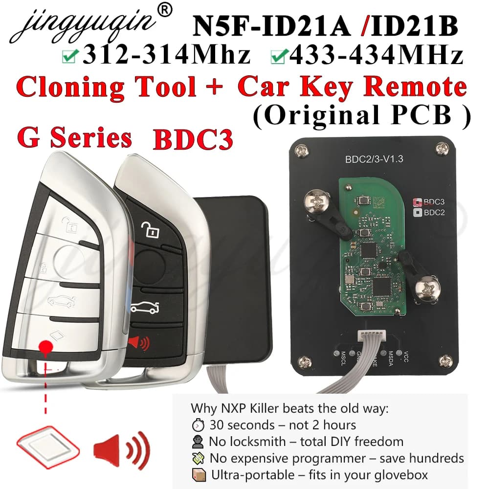 Chiave remota per auto BDC3 ID21A/ID21B + strumento di programmazione e clonazione per BMW Serie G G11 G20 G30 G31 G32 313/434MHz ID49 PCB originale