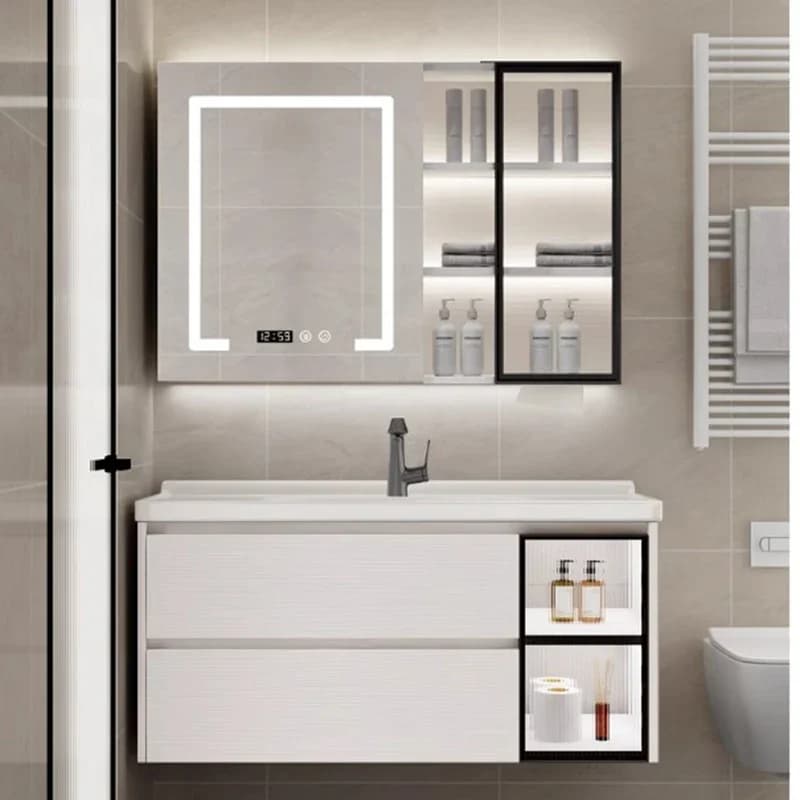 Funky Mobile da bagno moderno Nordico Mensola impermeabile Cassetti Bagno Vanity Specchio per WC Cura della pelle Schrank Mobili da salone