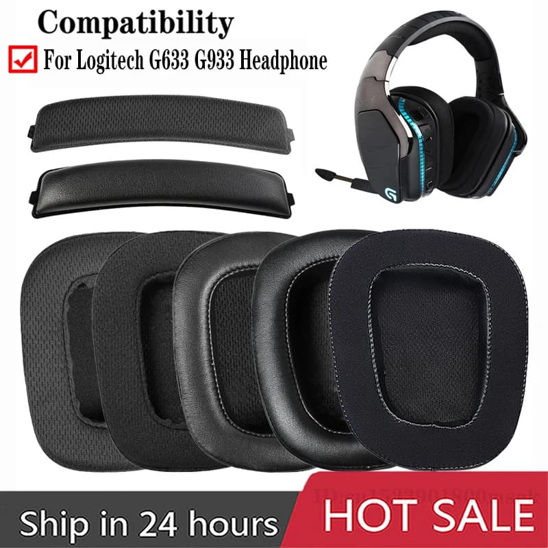 Logitech G933 G633 G635 G935 G633S G933S Headphones Foam Headphones Pillow Cover Replacement Cup