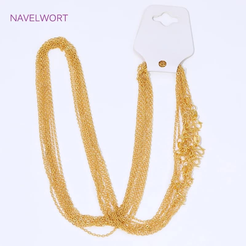 Wholesale 18K Gold Plated 1.5mm O Chain For Necklace Making,Brass Necklace Chains,For DIY Necklace Making Accessories