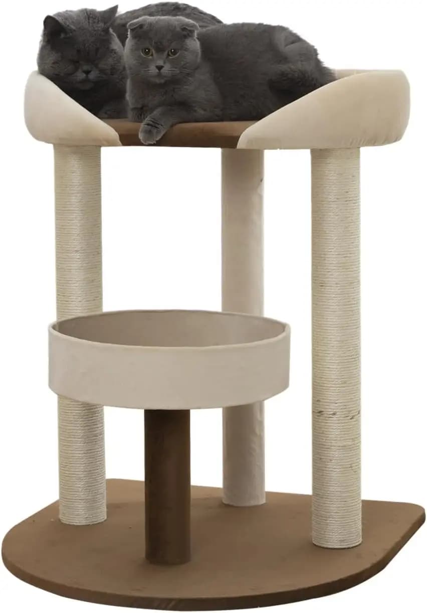 Torre moderna per albero per gatti con ampio letto persico a piattaforma per gatti grandi e felini multipli