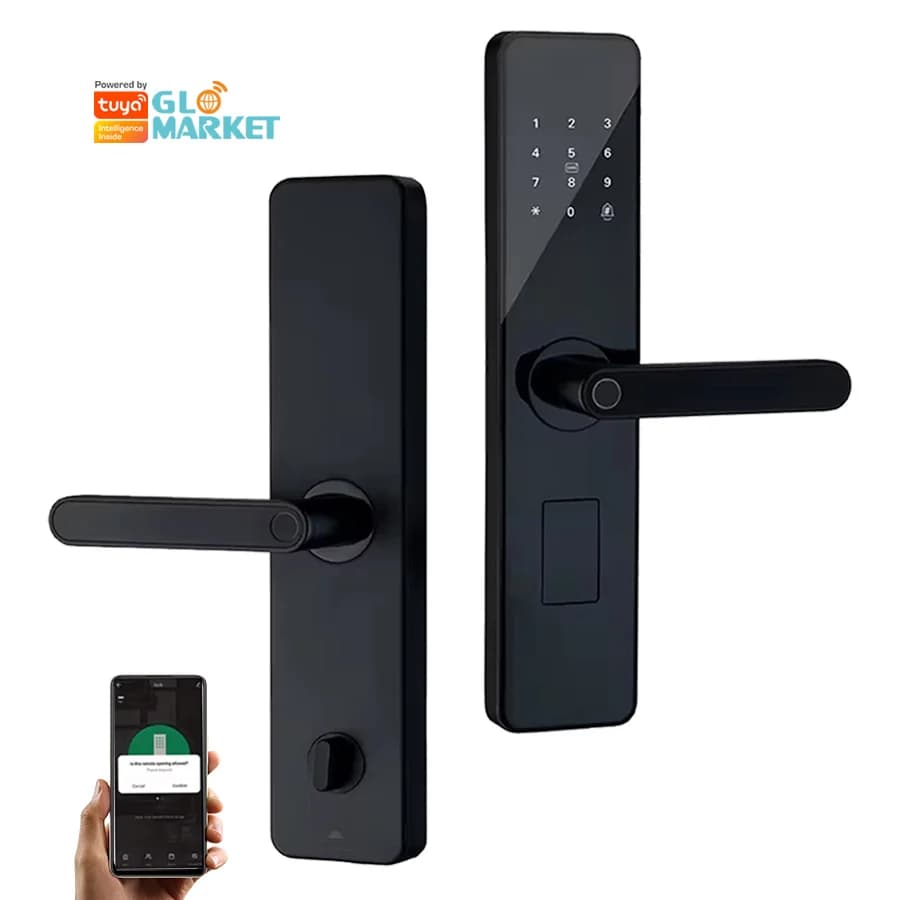 Glomarket Home Appartamento Tuya Smart WiFi Serratura digitale Telefono APP Controllo remoto Sicurezza Impronta digitale Serratura intelligente