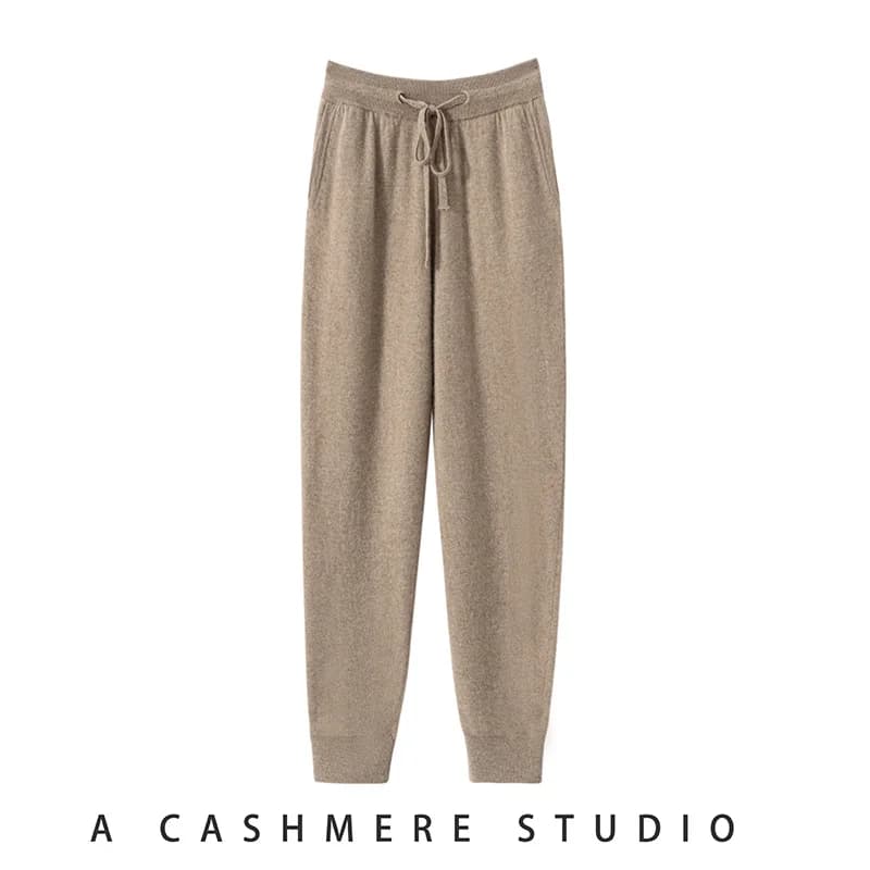 100% high quality cashmere trousers High waist trousers for men Autumn Winter New knitted casual leggings Fashionable wide men's pants