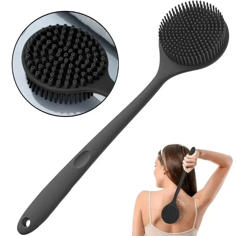 Morbido Silicone Corpo Scrubber Spazzola per la schiena Bagno Doccia Spazzola con manico Esfoliante Scrub per la schiena Massaggiatore per la pelle Cura del corpo Bagno Fornitori