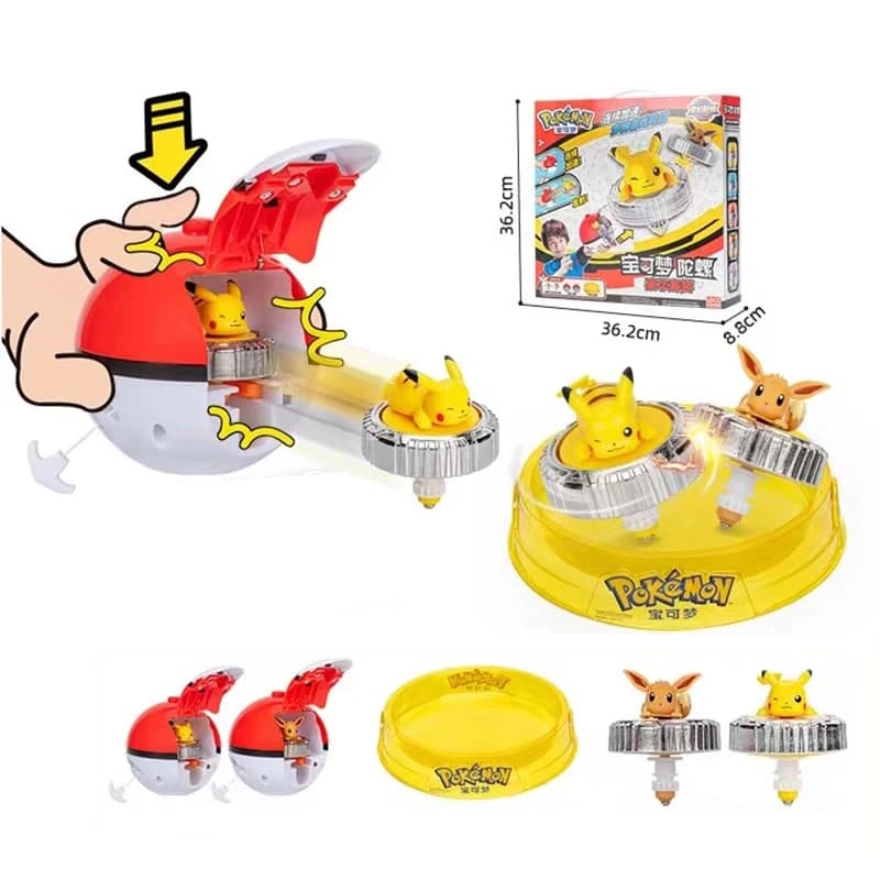 Autentico Pokemon Pokeball Pikachu CHARMANDER SQUIRTLE EEVEE MEW Modello Bambola Rotante Top Ciondolo Giocattolo per bambini Regalo di Natale