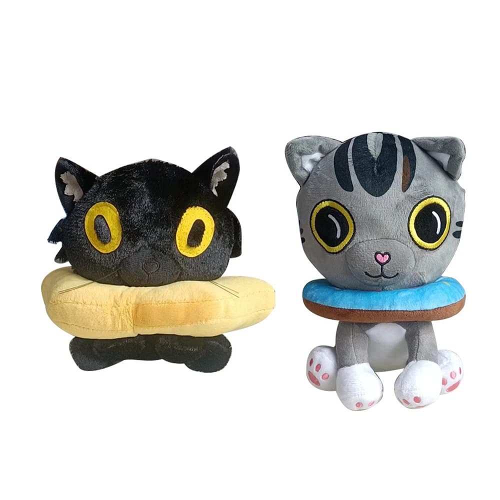 Hot New Funny Animal Black Gray Cat Lovely Anime Game Movie Character Peripherals Plush Toys Cute Plushie Stuffed Doll Ornament