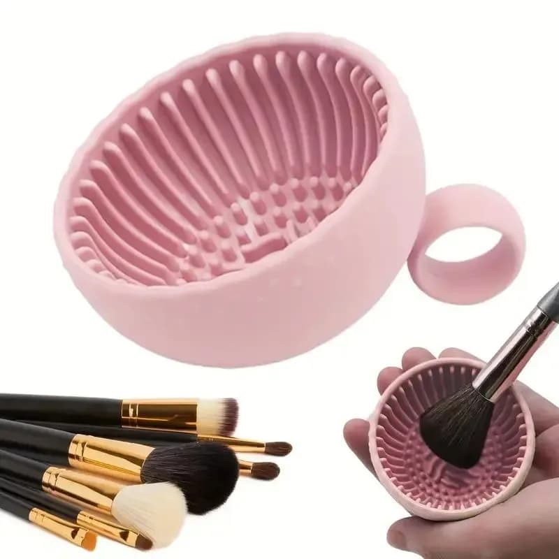 Detergente per pennelli per trucco QuickClean da 1 pezzo - Scrubber in silicone premium e ciotola antiscivolo - Pulizia profonda senza sforzo per tutti i facce