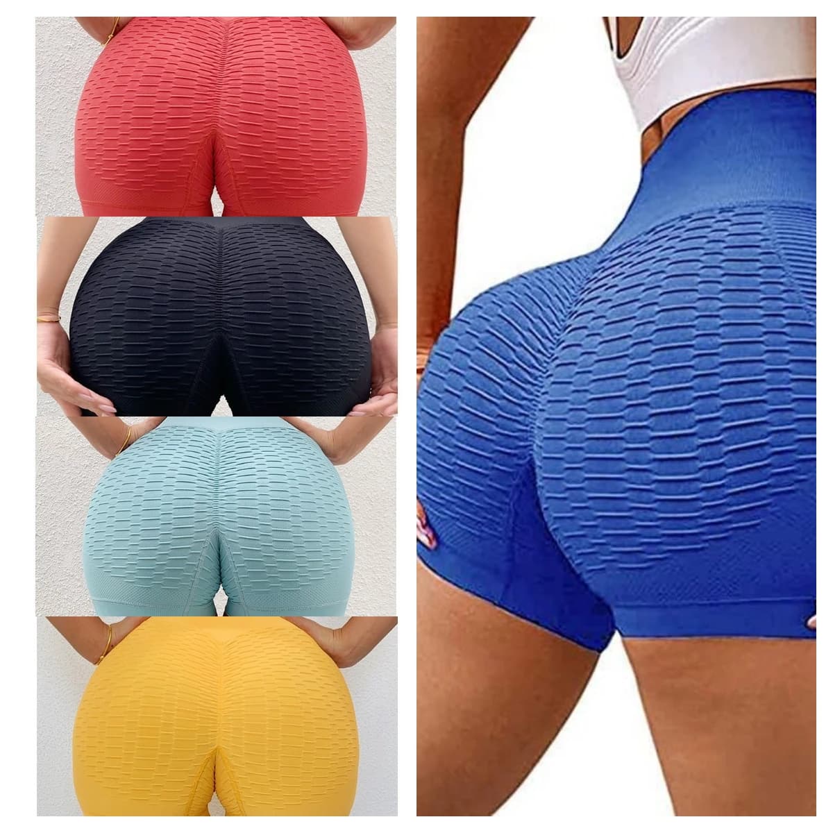 Pantaloncini da yoga sportivi Pantaloncini da fianchi a vita alta Pantaloni da fitness in lycra Pantaloncini da corsa da donna all'aperto